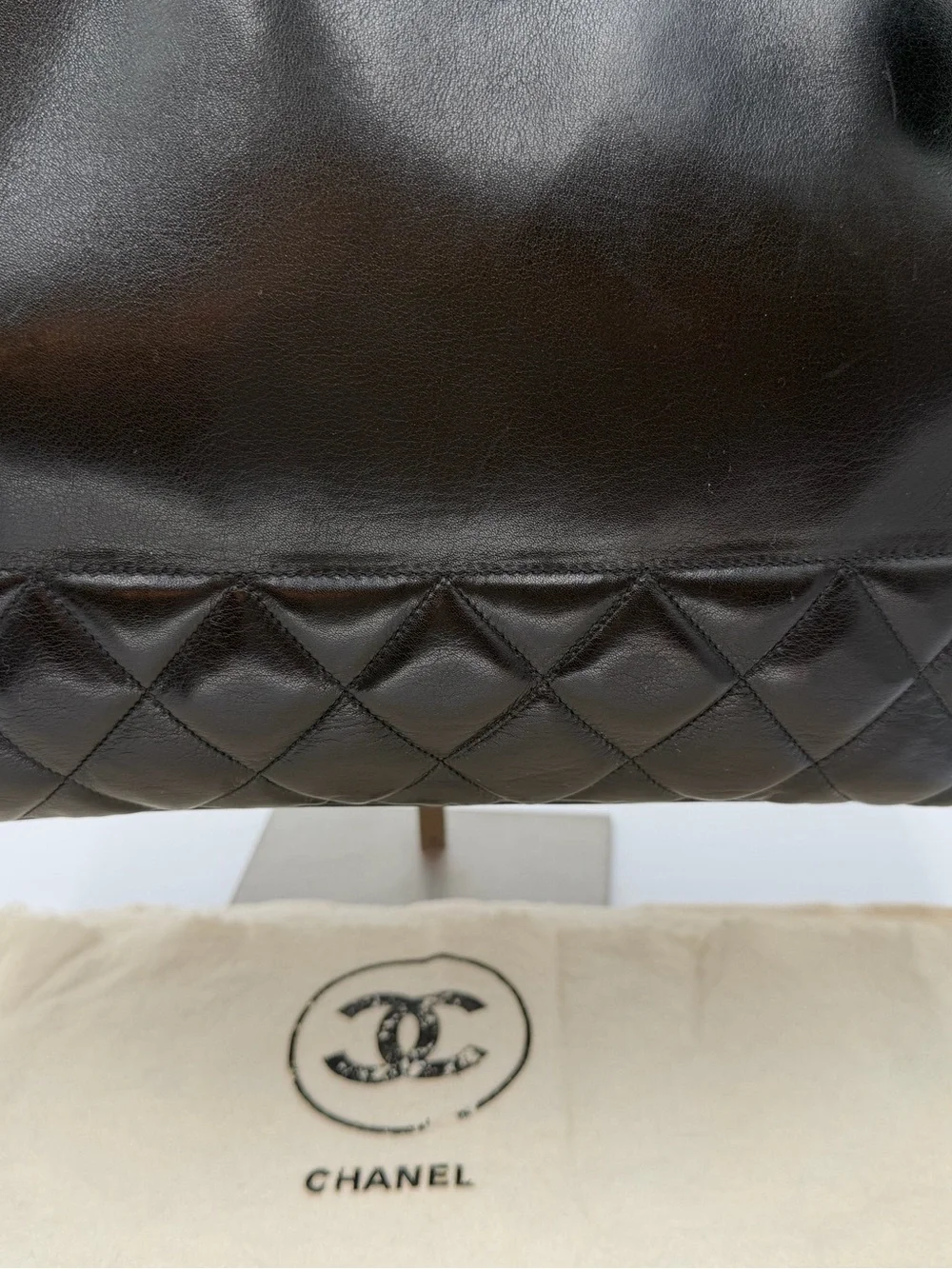 CHANEL Black Vintage Shoulder Bag  W/Authenticity Card, Dust Bag and Entrupy COA